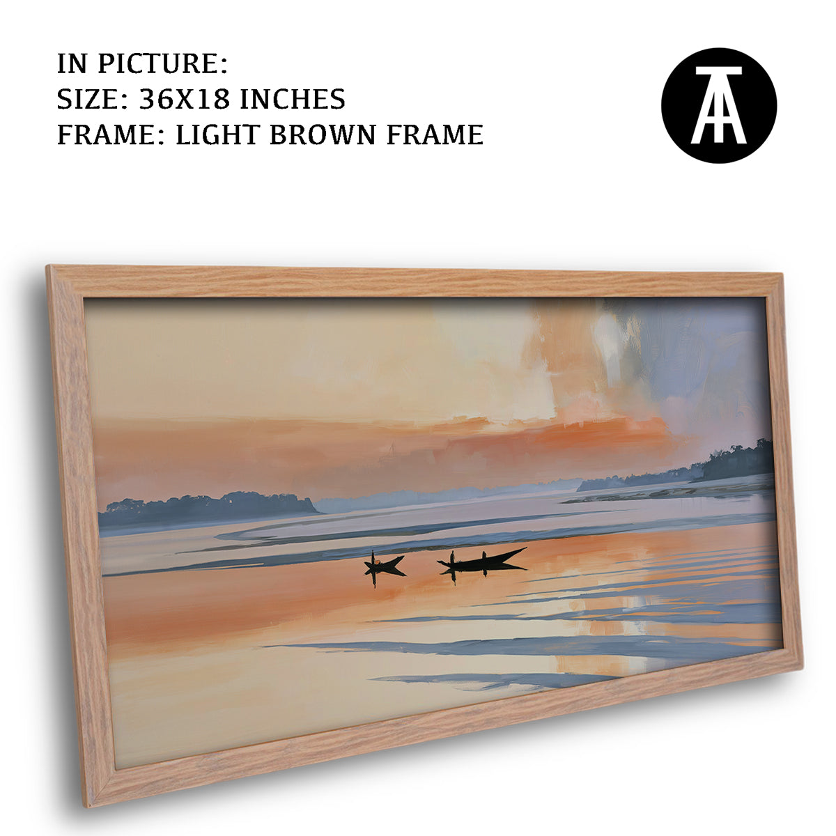 Artwork in Light Brown Frame