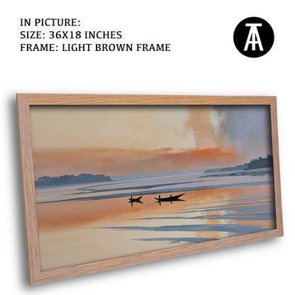 Artwork in Light Brown Frame