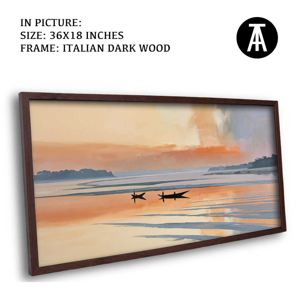 Artwork in Dark Wood Frame