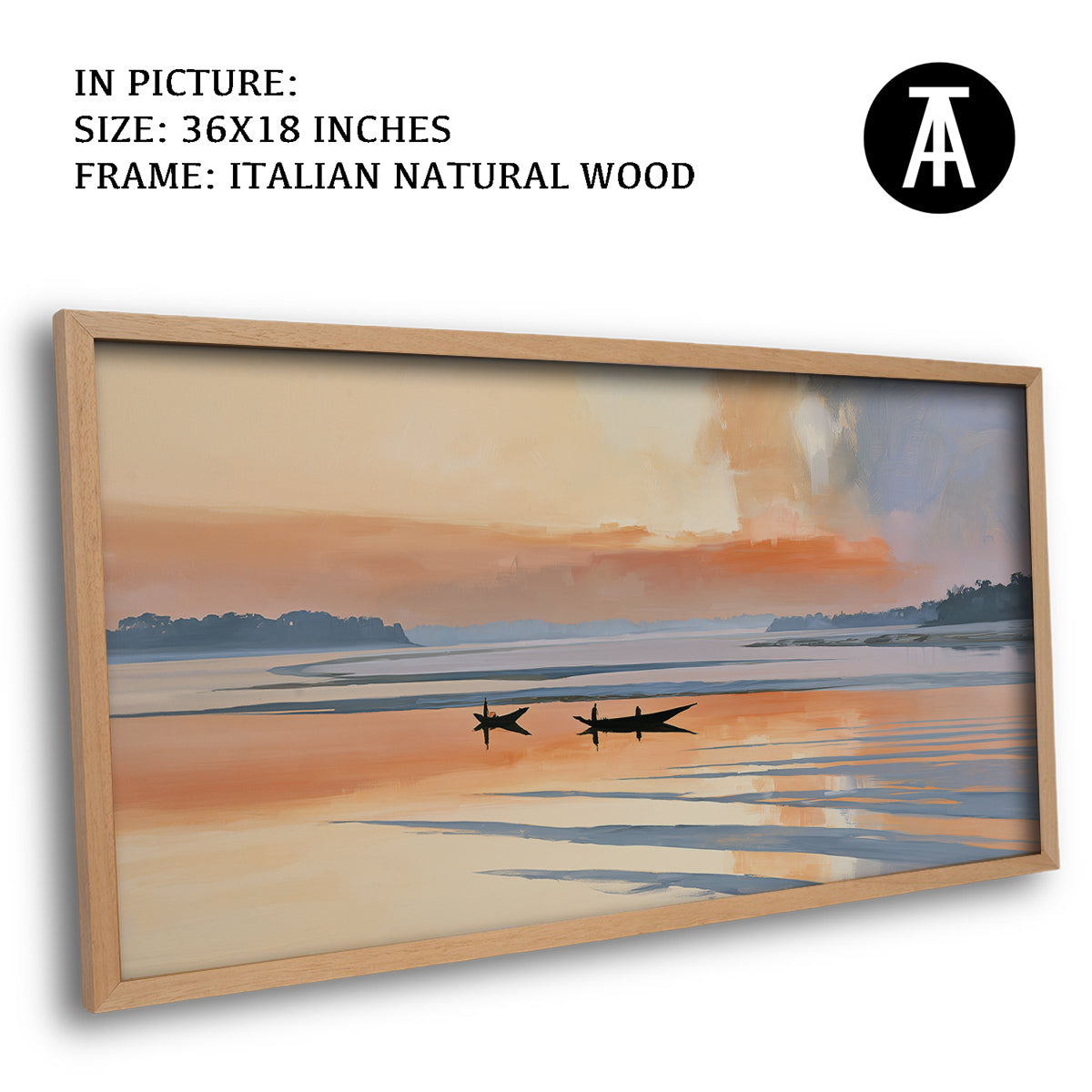 Artwork in Natural Wood Frame