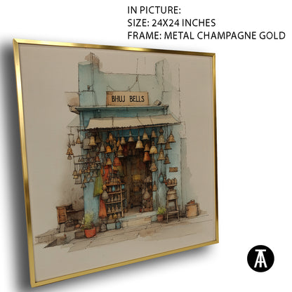Artwork in Metal Champagne Gold Frame