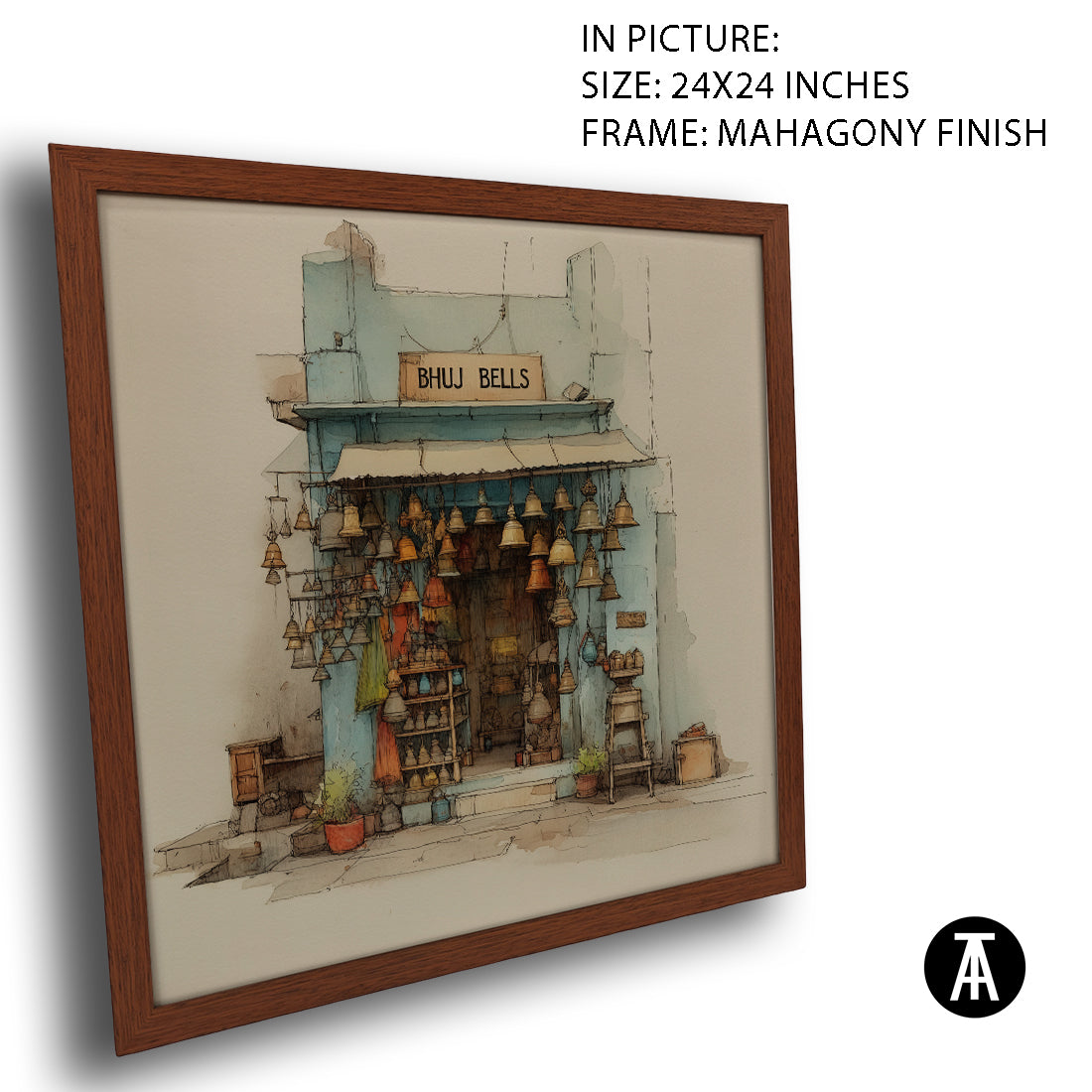 Artwork in Mahogany Finish Frame