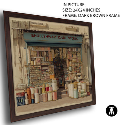 Artwork in Dark Brown Frame