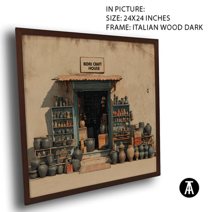 Artwork in Dark Wood Frame