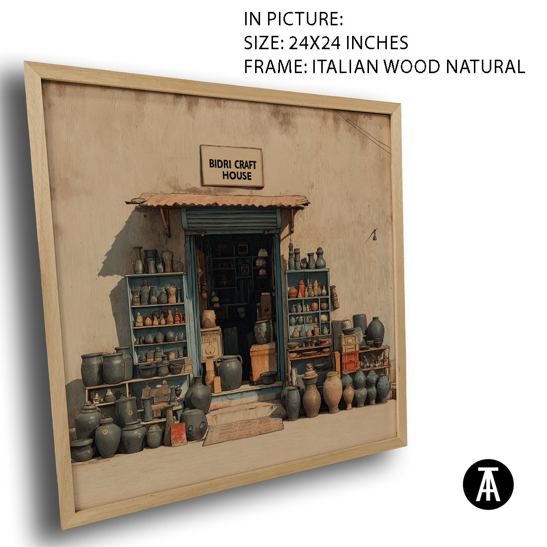 Artwork in Natural Wood Frame