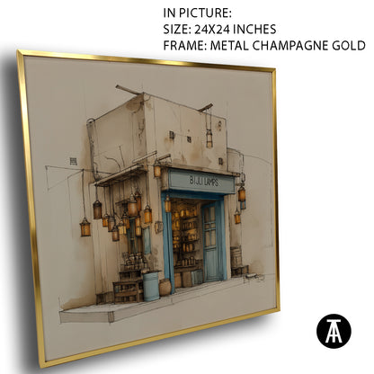 Artwork in Metal Champagne Gold Frame