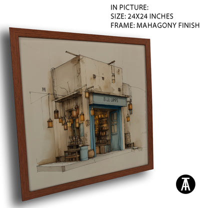 Artwork in Mahogany Finish Frame