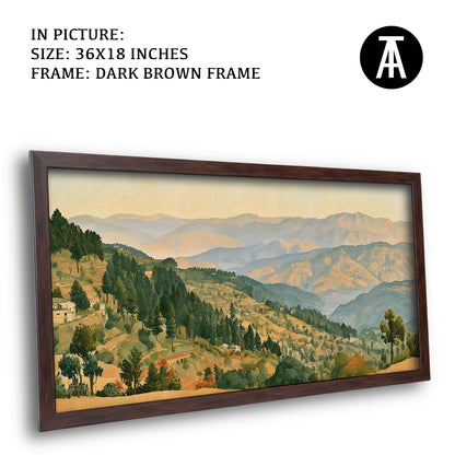 Artwork in Dark Brown Frame