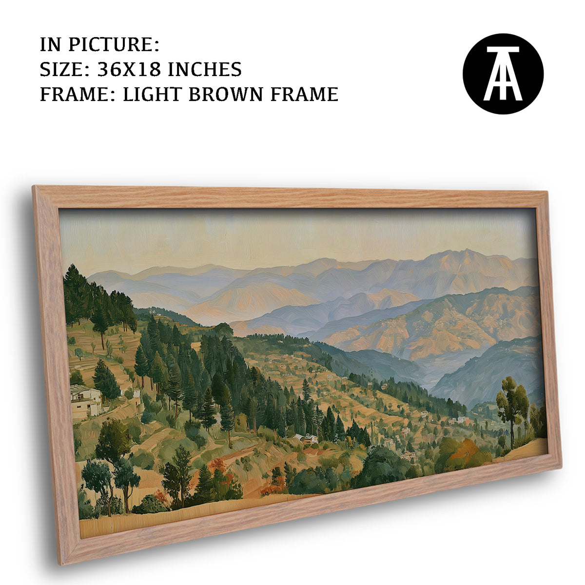Artwork in Light Brown Frame