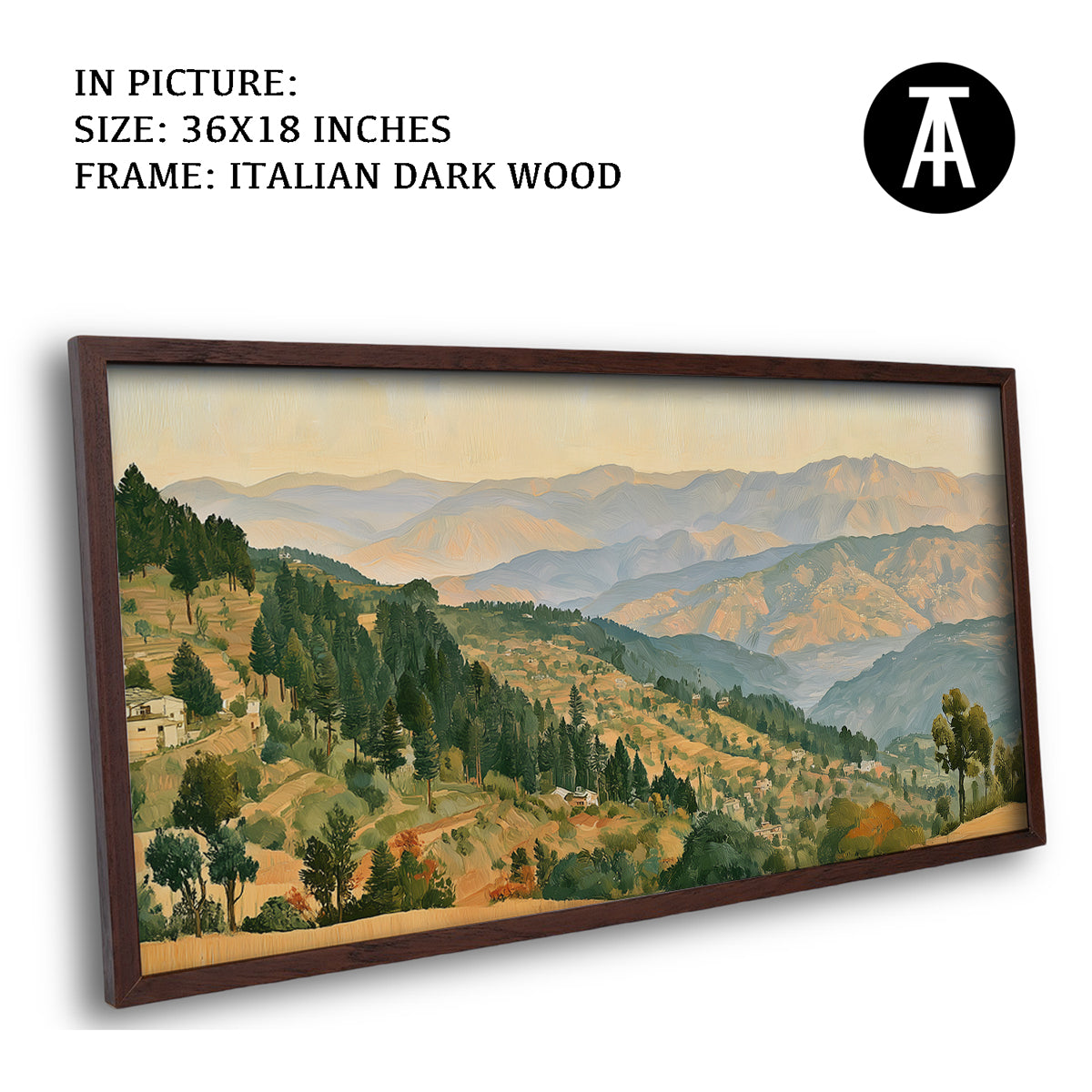 Artwork in Dark Wood Frame