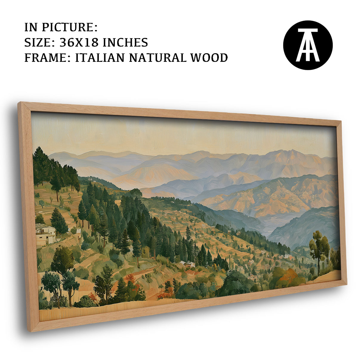 Artwork in Natural Wood Frame