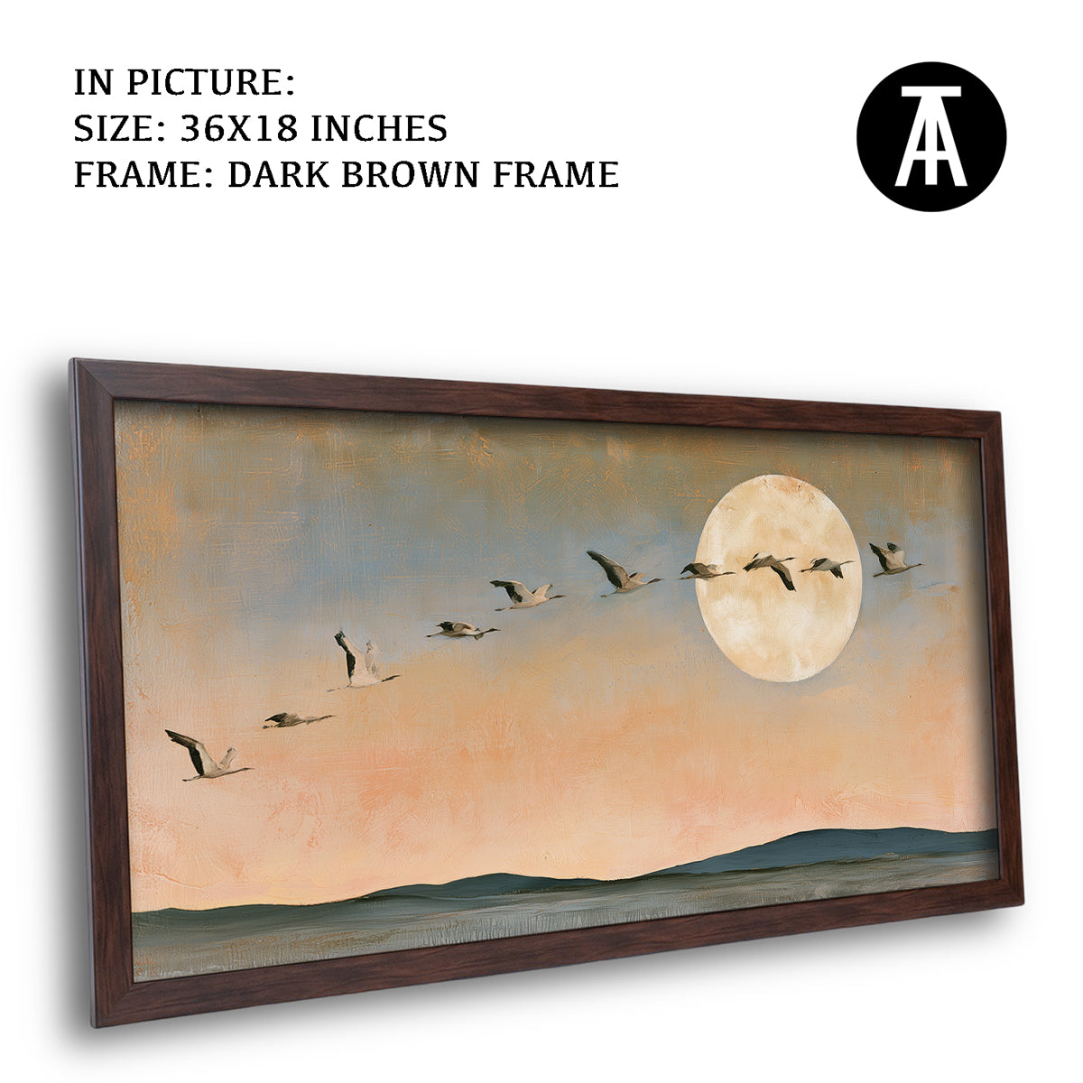Artwork in Dark Brown Frame