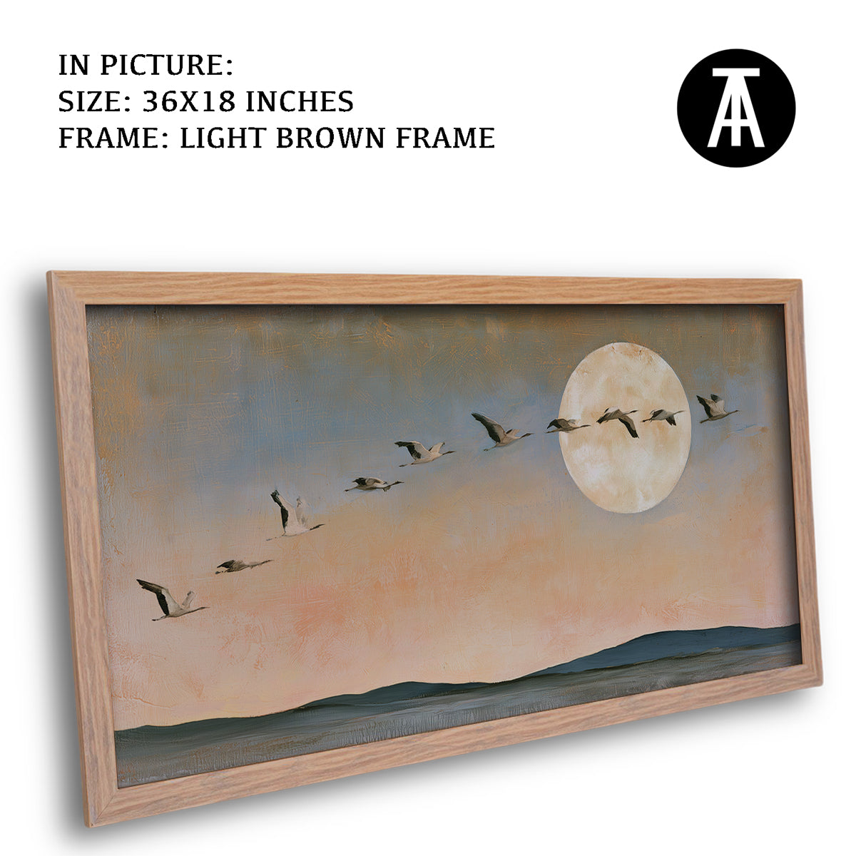 Artwork in Light Brown Frame
