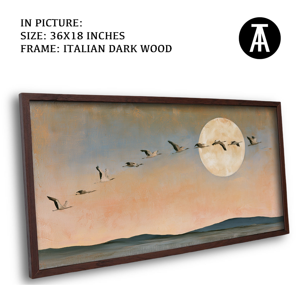 Artwork in Dark Wood Frame