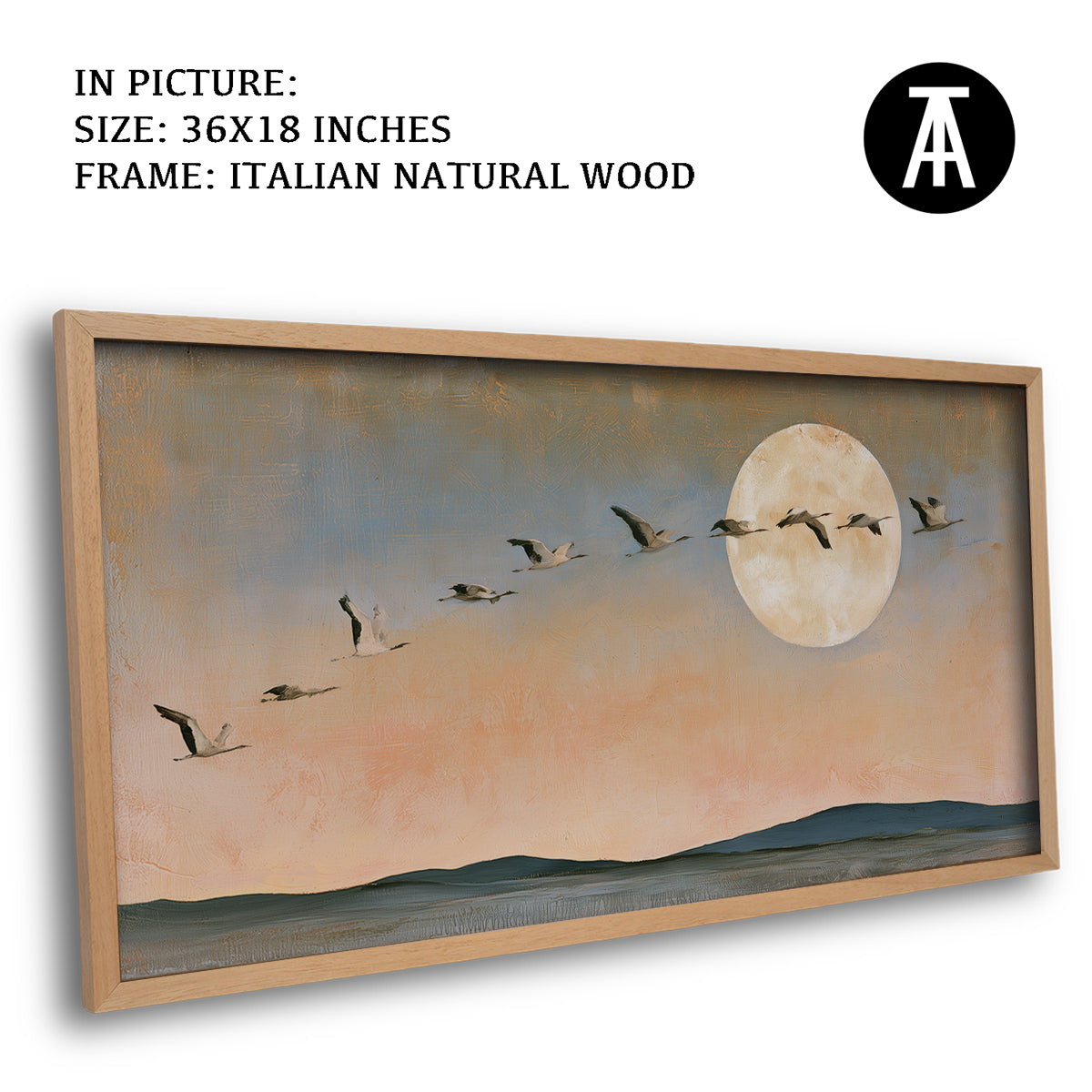 Artwork in Natural Wood Frame