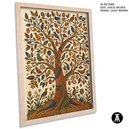 Artwork in Light Brown Frame