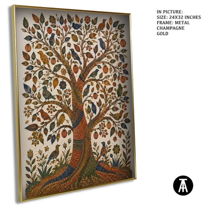 Artwork in Metal Champagne Gold Frame
