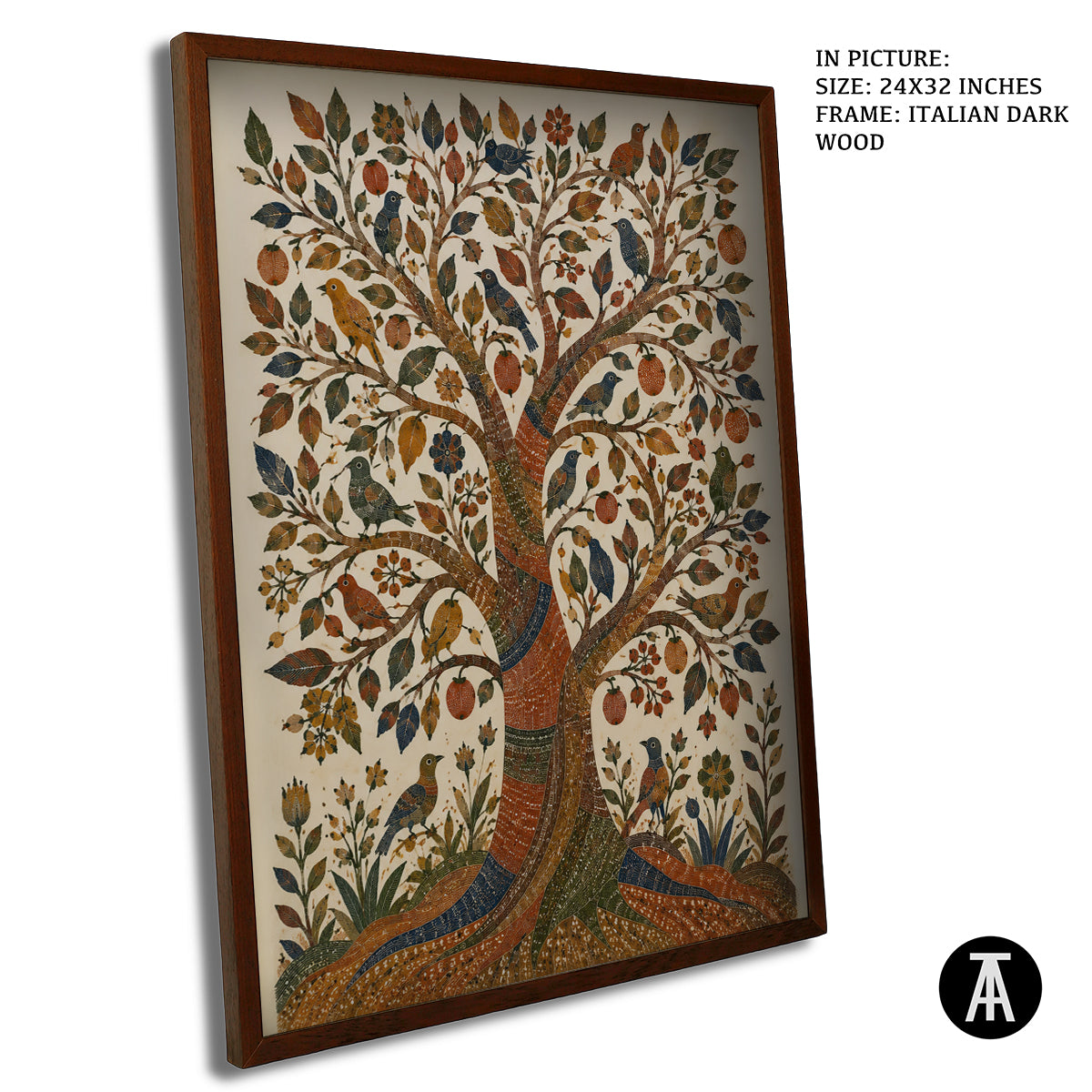 Artwork in Dark Wood Frame