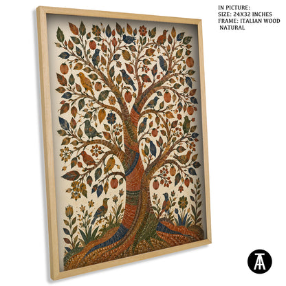 Artwork in Natural Wood Frame