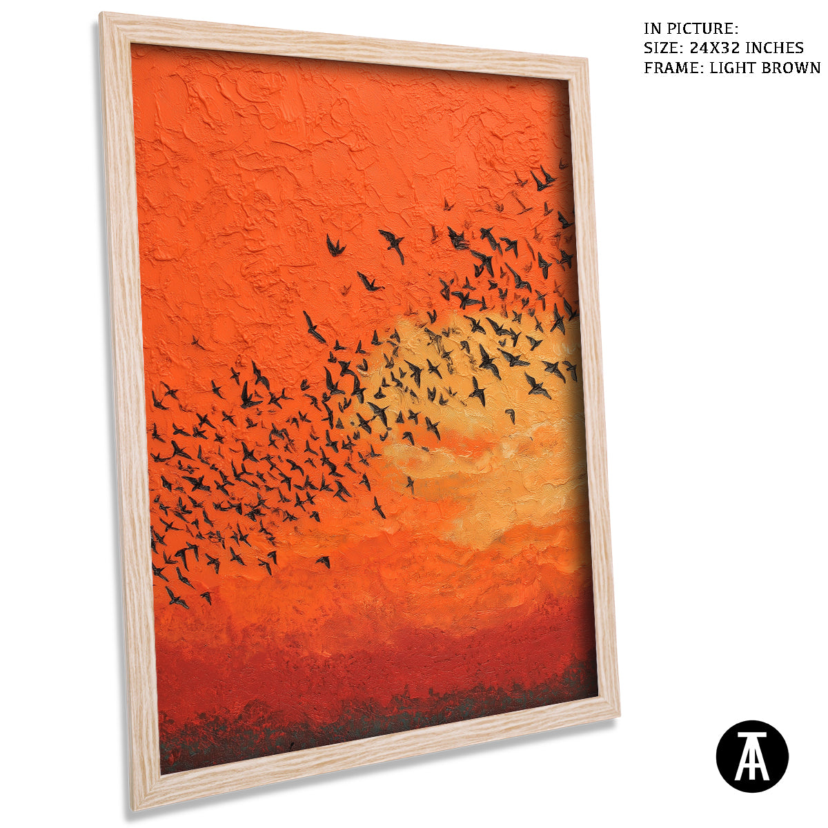 Artwork in Dark Brown Frame