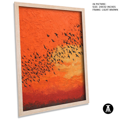 Artwork in Dark Brown Frame