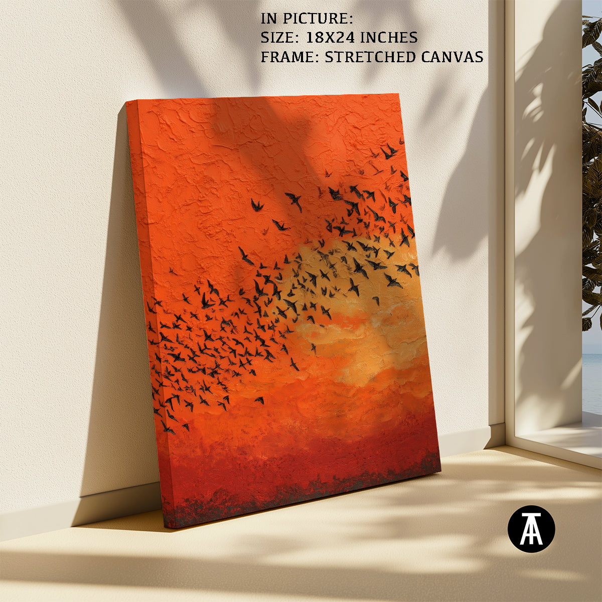 Artwork in Natural Wood Frame