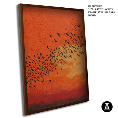 Artwork in Dark Wood Frame