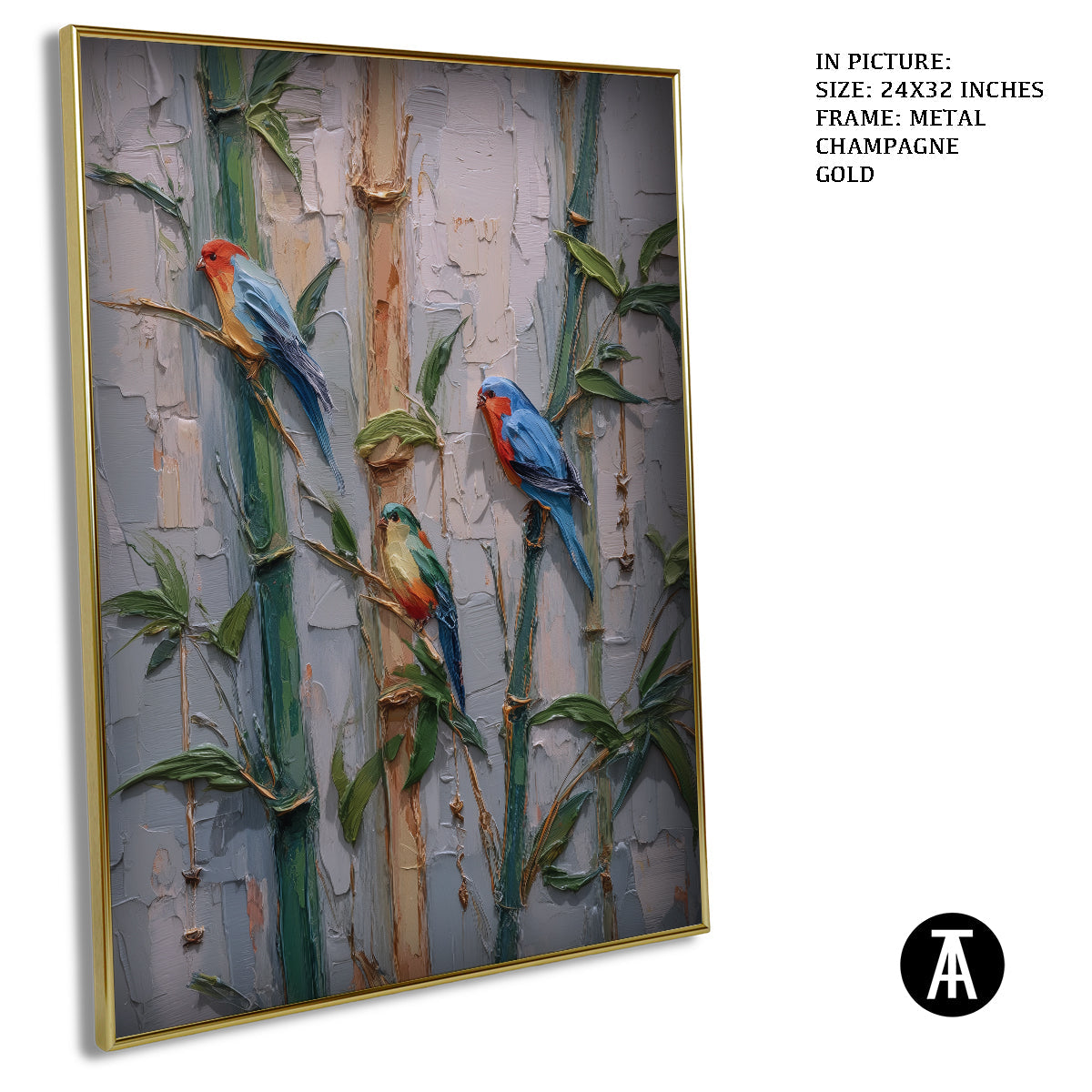 Artwork in Light Brown Frame