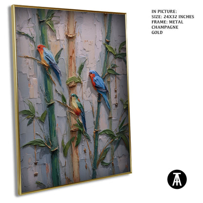 Artwork in Light Brown Frame