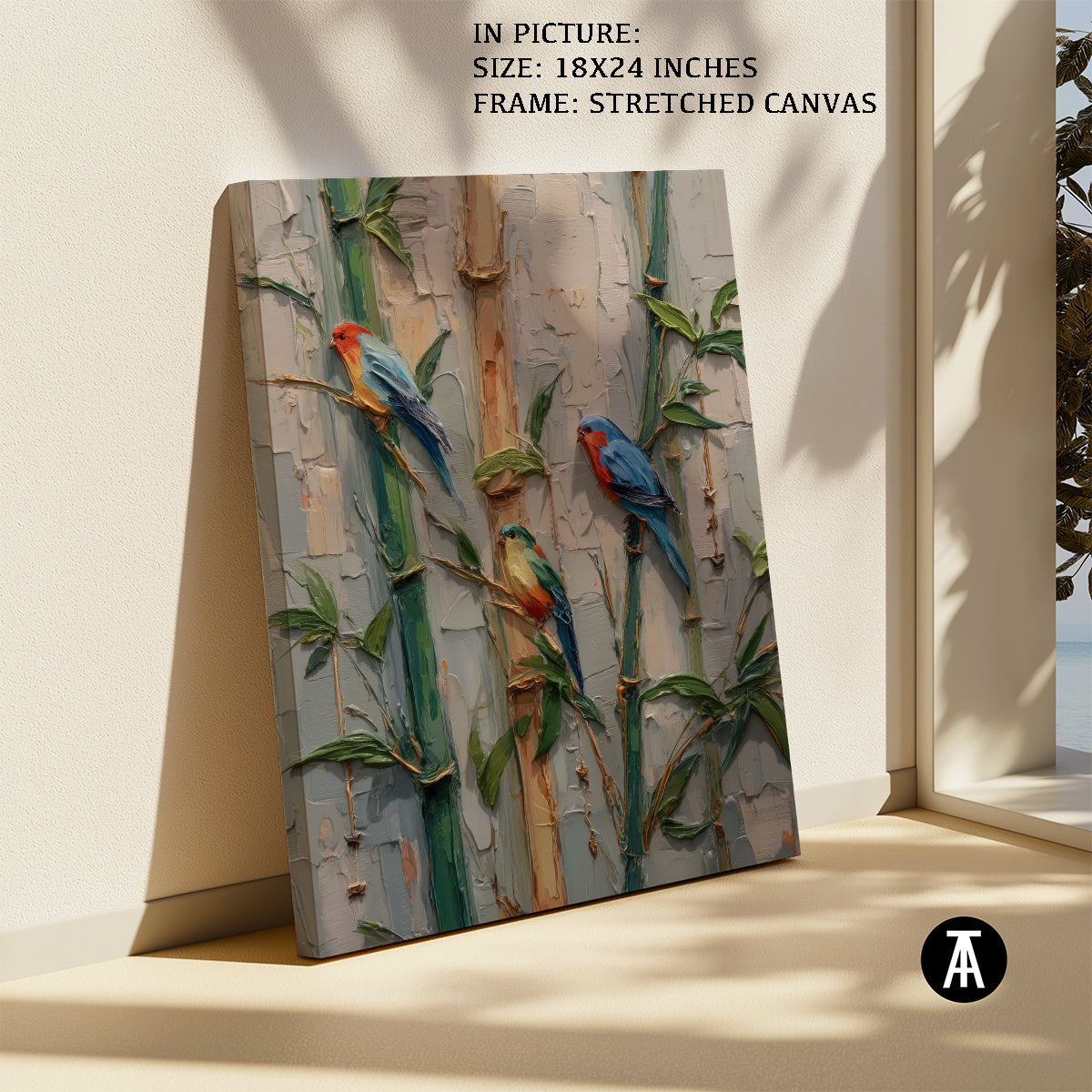 Artwork in Natural Wood Frame