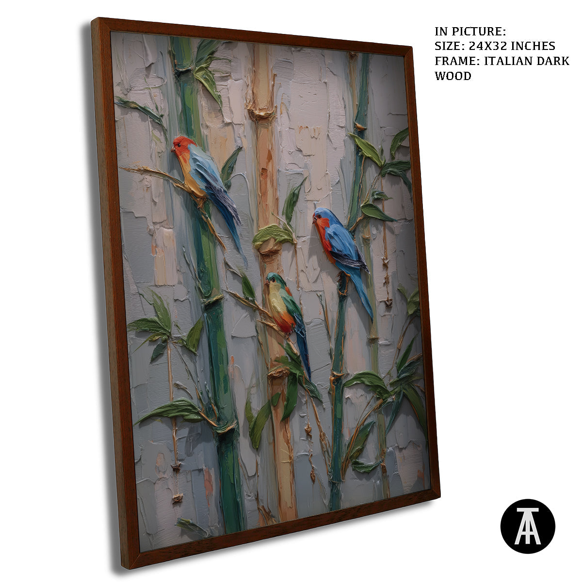 Artwork in Dark Wood Frame