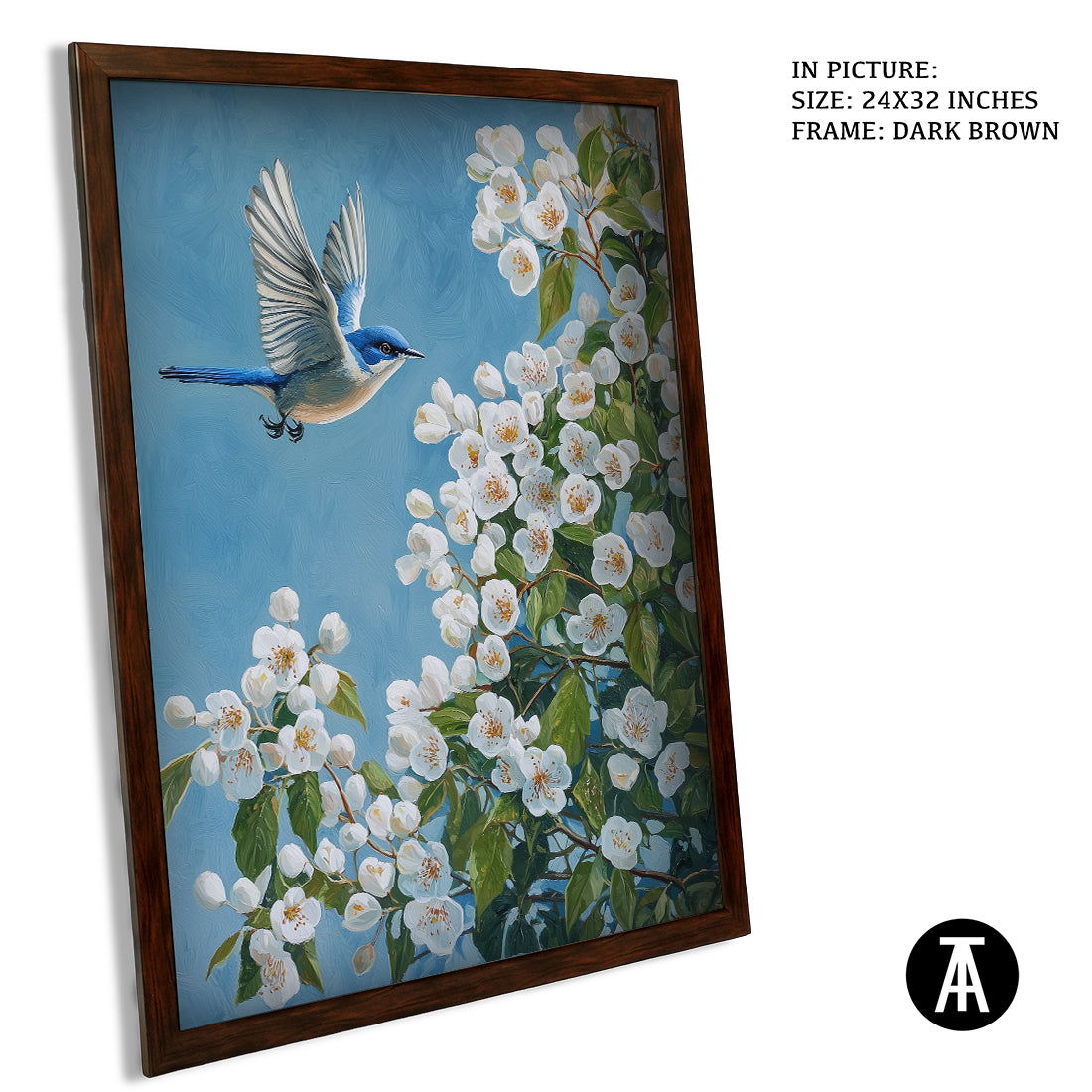 Sample Artwork in Dark Brown Frame