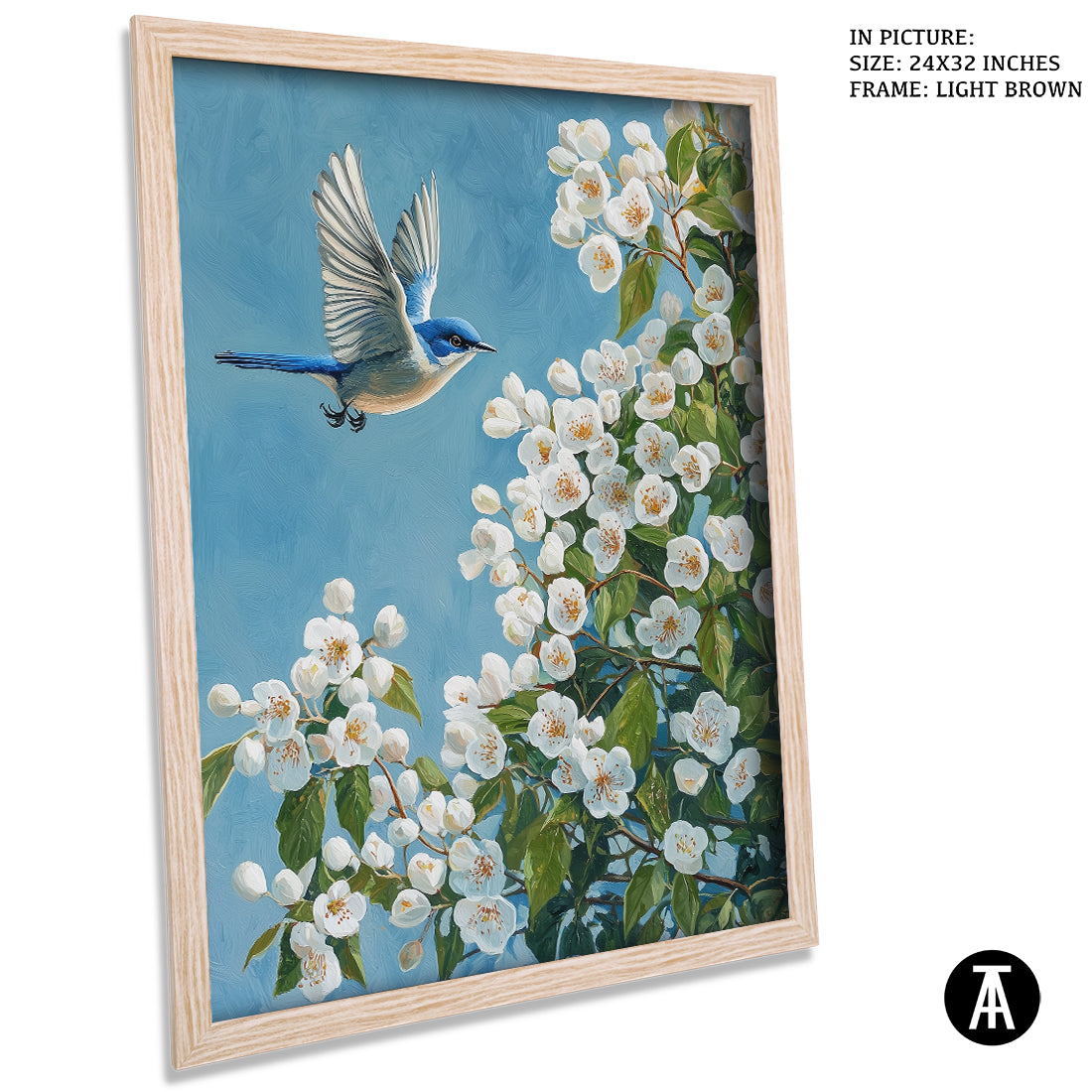 Sample Artwork in Light Brown Frame