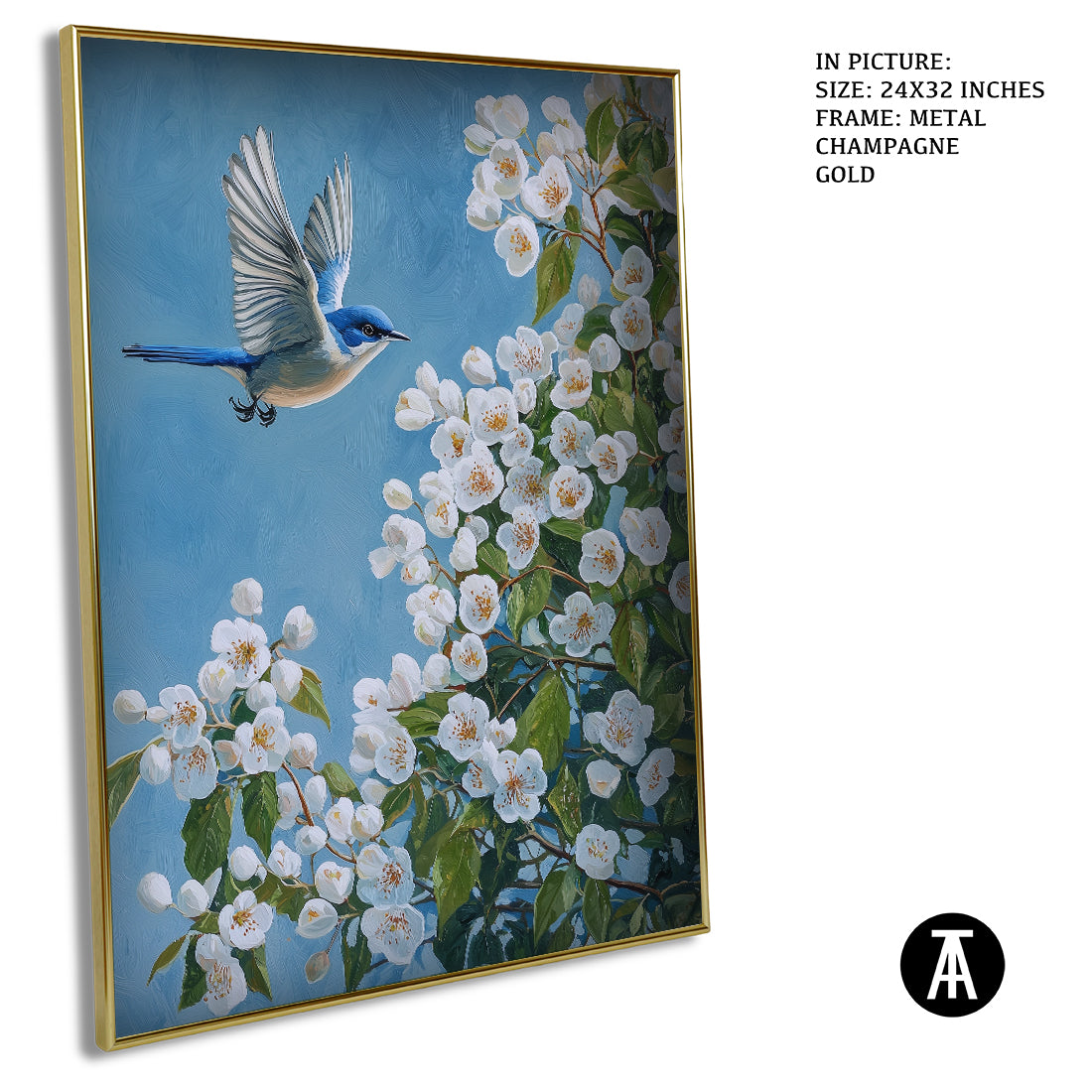 Sample Artwork in Champagne gold Metal Frame