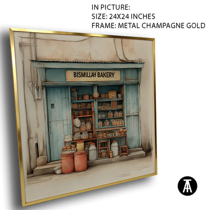 Artwork in Metal Champagne Gold Frame