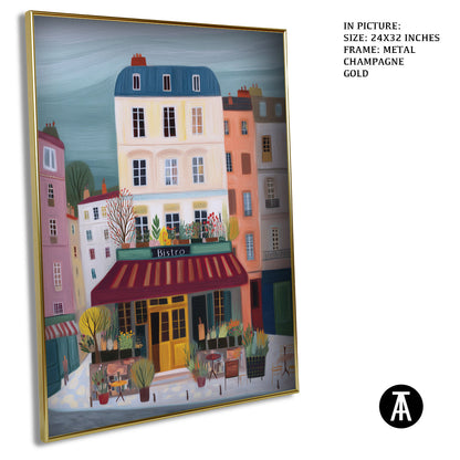 Artwork in Metal Champagne Gold Frame