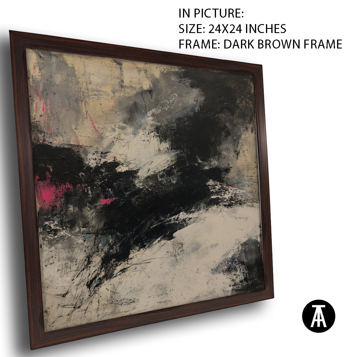 Artwork in Dark Brown Frame