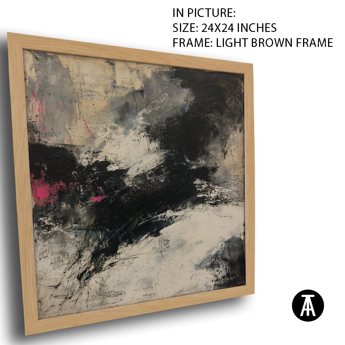 Artwork in Light Brown Frame