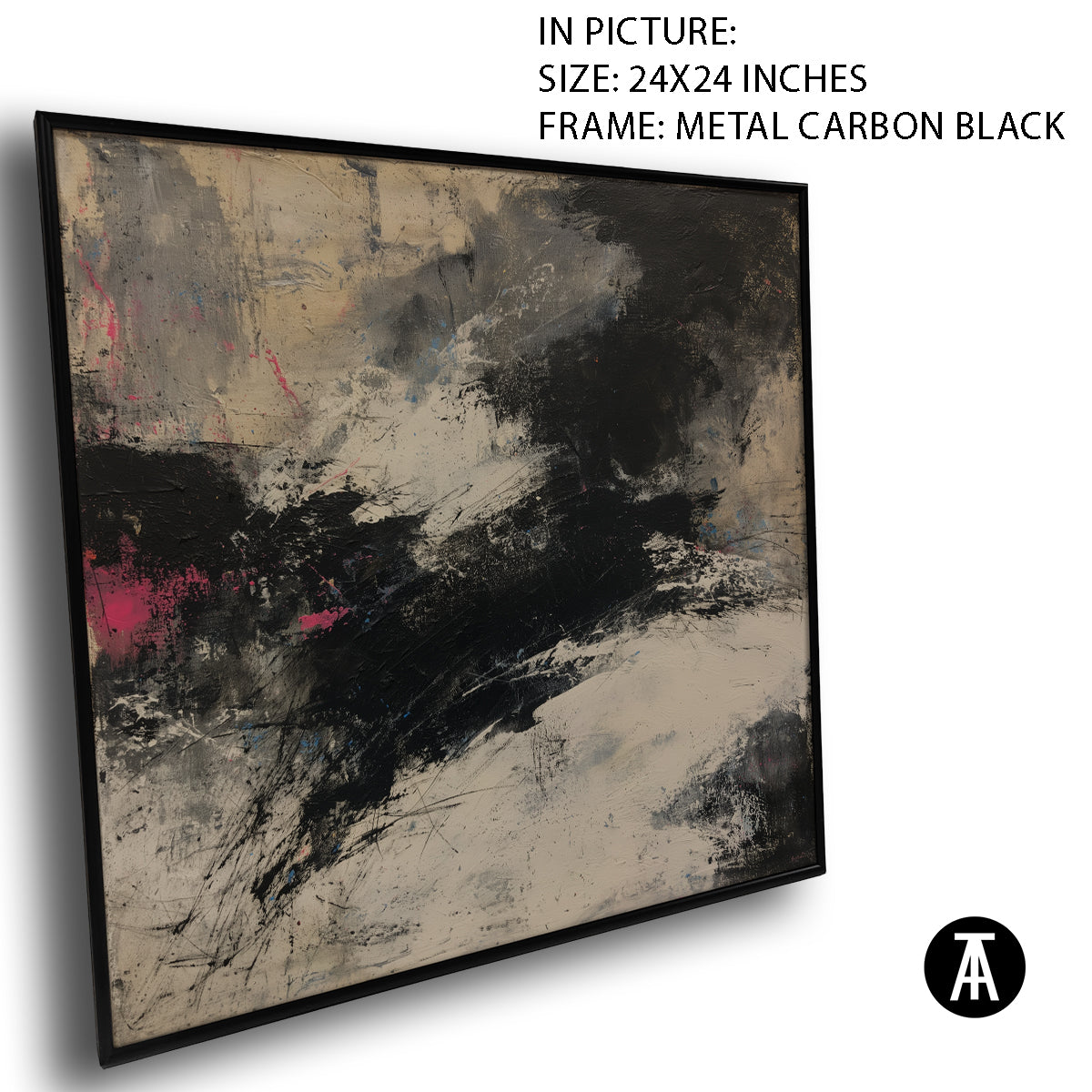 Artwork in Carbon Black Metal Frame