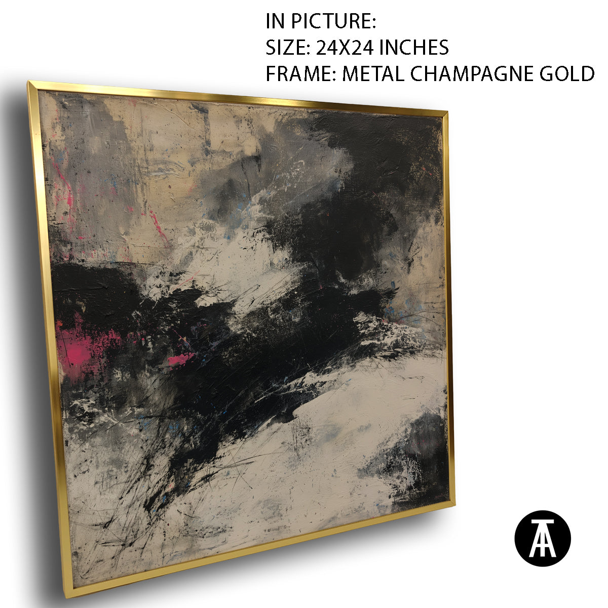 Artwork in Metal Champagne Gold Frame
