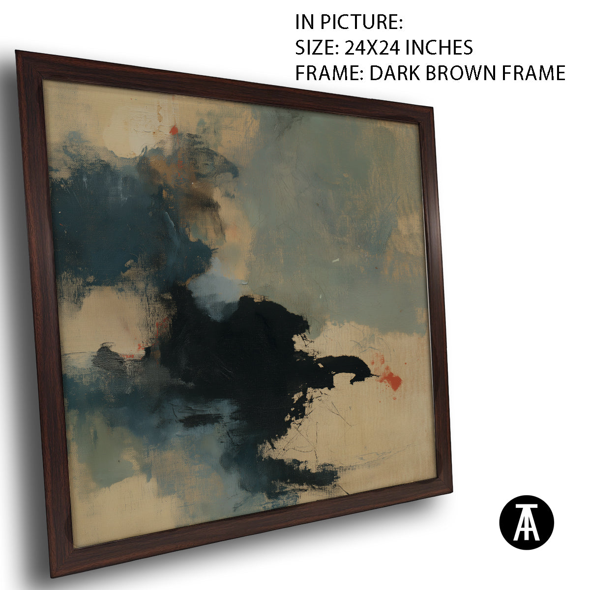 Artwork in Dark Brown Frame