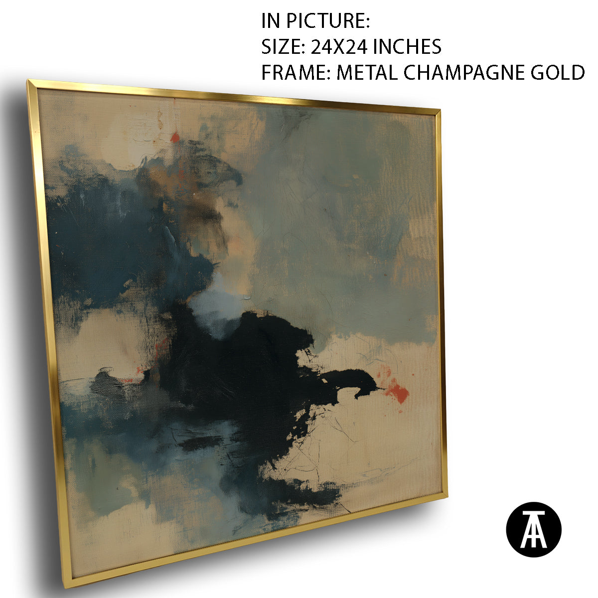 Artwork in Metal Champagne Gold Frame