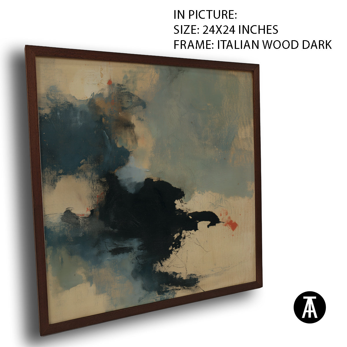 Artwork in Dark Wood Frame