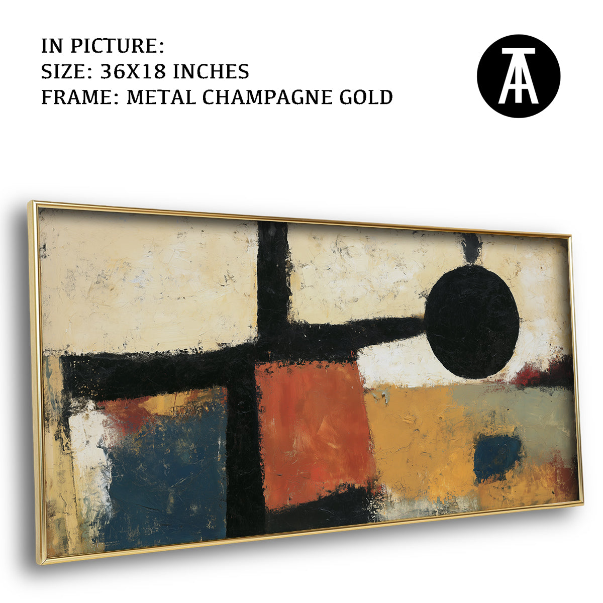 Artwork in Metal Champagne Gold Frame