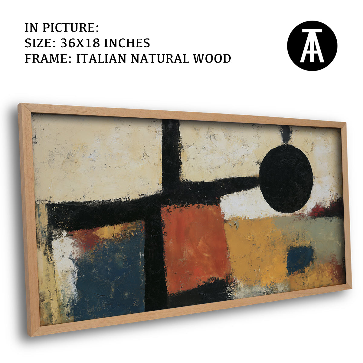 Artwork in Natural Wood Frame