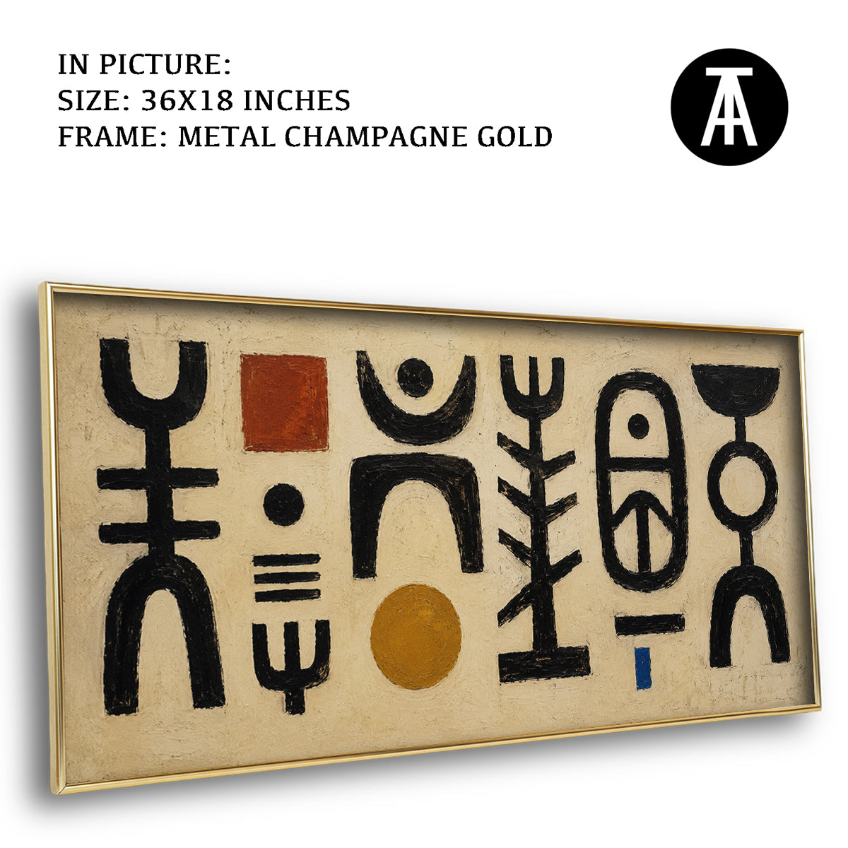 Artwork in Metal Champagne Gold Frame