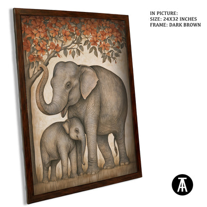 Artwork in Dark Brown Frame
