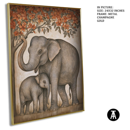 Artwork in Metal Champagne Gold Frame