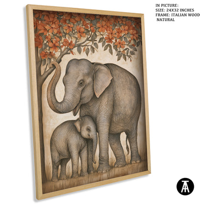 Artwork in Natural Wood Frame