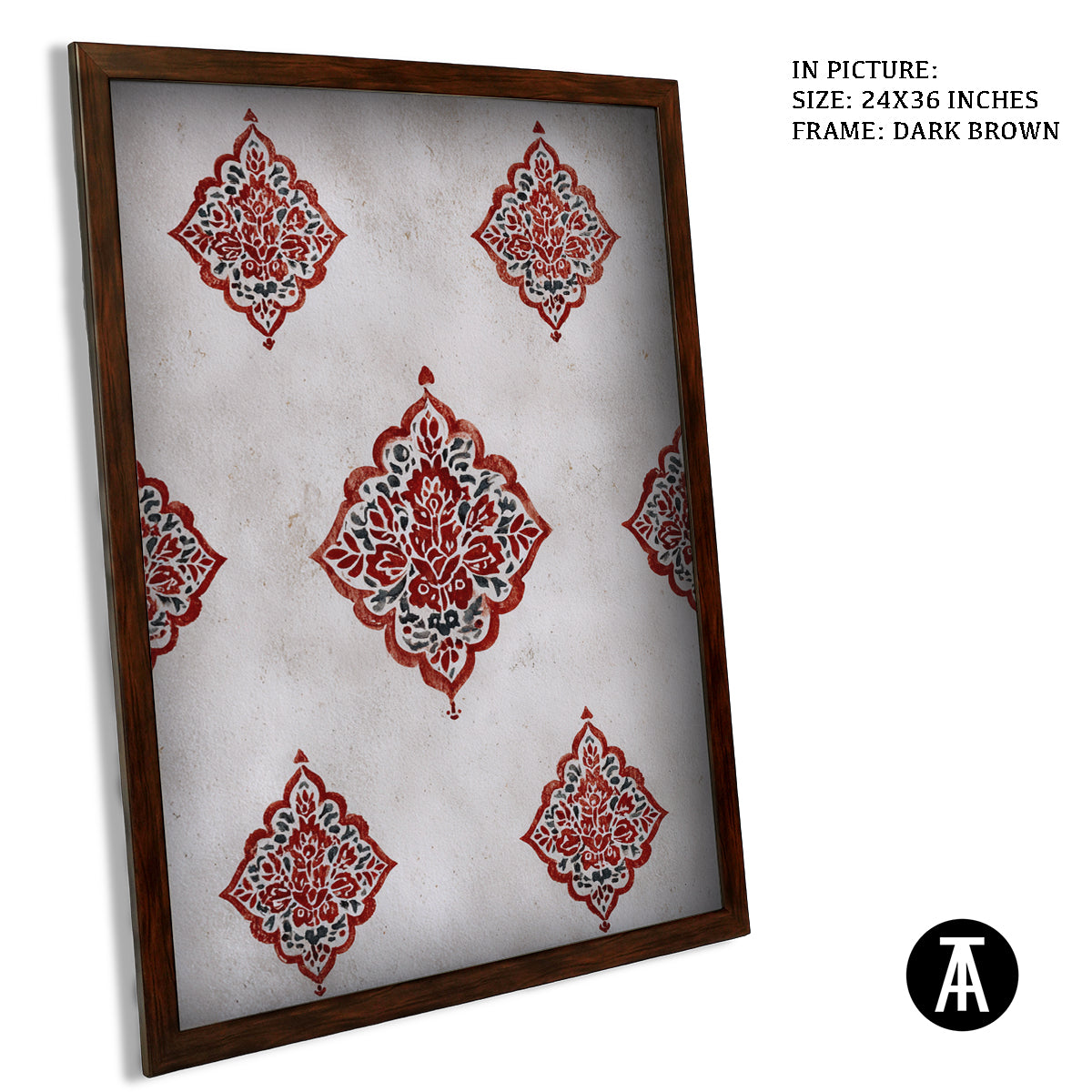 Artwork in Dark Brown Frame